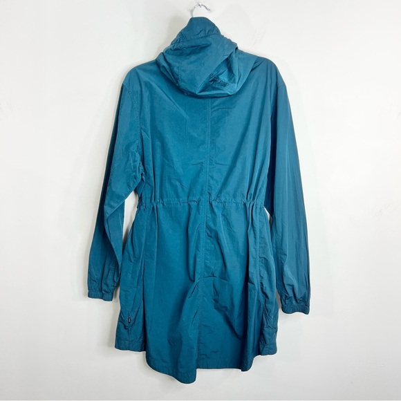 NWT TENTREE teal blue women's recycled nylon long jacket in reflecting pond M - Picture 6 of 17